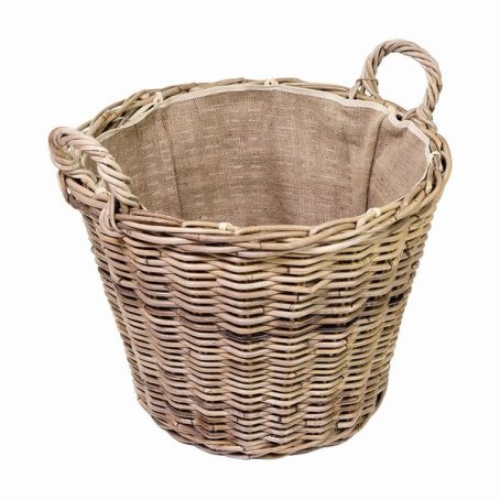 GREY KUBU RATTAN LINED LOG BASKET (2023)