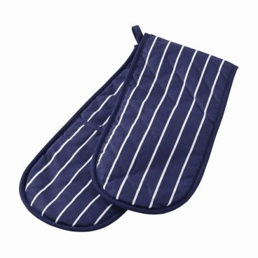 OVEN GLOVE DOUBLE BUTCHERS BLUE STRIPE