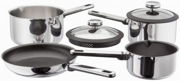 Stellar – Stay Cool Stainless Steel Saucepan Set of 5