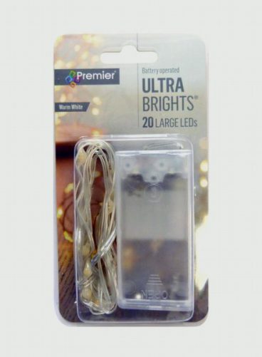 Premier – 20 LED Battery Ultra Brights Warm 1.9M