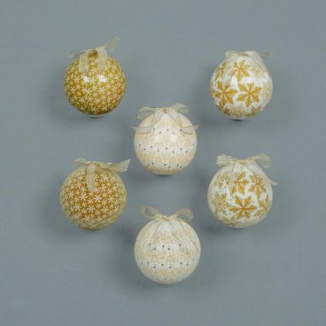 Premier – Bauble Assorted Snowflake Design Gold 75mm (6 FOR £9)