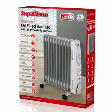 Supawarm -  Oil Filled Radiator & Timer 2.5kW - Image 2