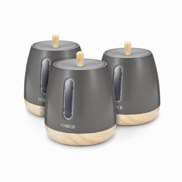 Tower – Scandi Set of Three Storage Tins – Grey