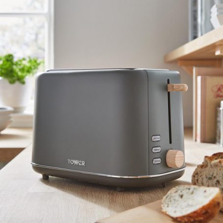 Tower - Scandi 2 Slice Toaster - Grey - Image 2