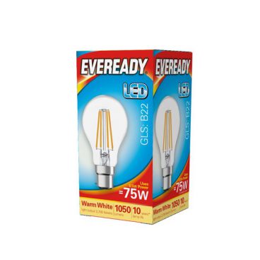 Eveready – GLS Clear Bulb Warm White – 75W BC