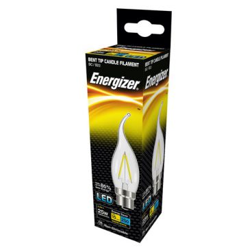 Energizer – Clear Bent Tip Candle – 25W BC
