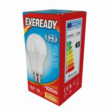 Eveready – GLS Opal Bulb Warm White – 100W BC