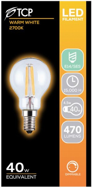 TCP – Golf Clear Bulb Warm White Dimmable – 40W SES/E14