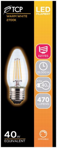 TCP – Candle Clear Warm White Dimmable – 40W ES/E27