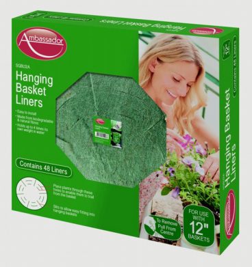 HANGING BASKET LINER GREEN FIBRE 14IN