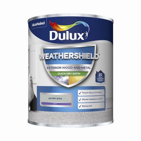 Dulux - Weathershield - Quick Dry Satin - Garden Grey - 750ml