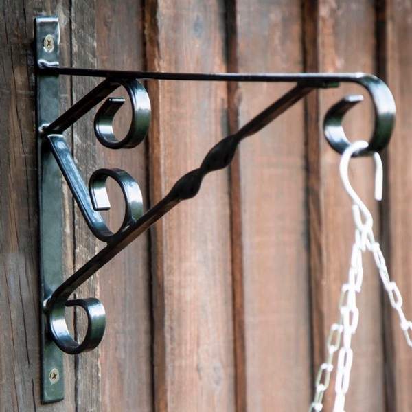 HANGING BASKET BRACKET BLACK 14IN HEAVY DUTY (2020) David Neill Mica HANGING BASKET BRACKET BLACK 14IN HEAVY DUTY (2020) David Neill Mica