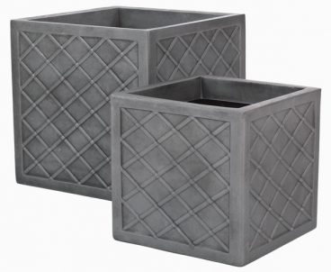 Sankey Lazio 32cm Square Planter Pewter