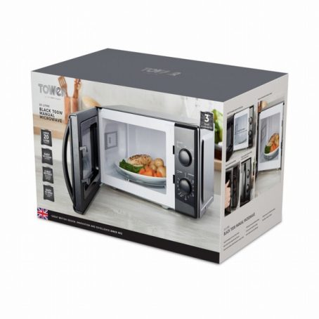 Tower - Black Manual Microwave - 700W 20L - Image 2