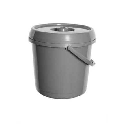 Whitefurze - Bucket & Lid 30cm 14L - Silver