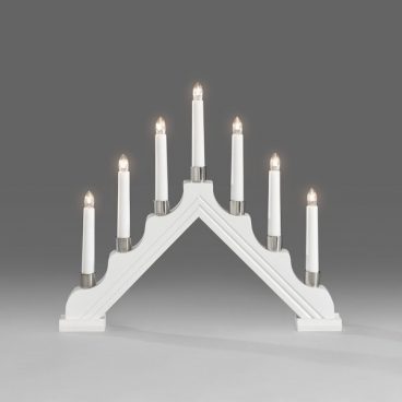 Konstsmide – LED Silver Ringed Candle Bridge White