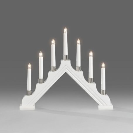 Konstsmide - LED Silver Ringed Candle Bridge White