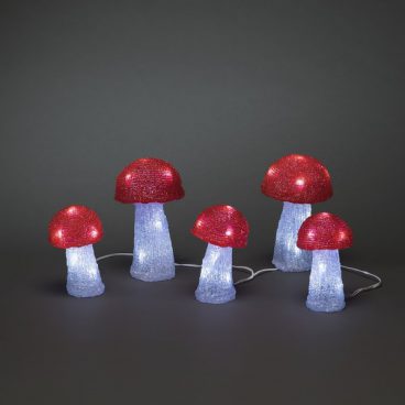 Konstsmide – LED Acrylic Mushrooms Set of 5