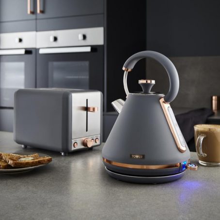 Tower - Cavaletto Pyramid Kettle - Grey 1.7L - Image 2