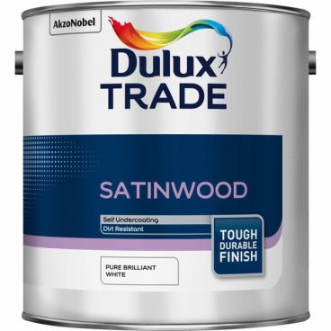 DULUX TRADE SATINWOOD PURE BRILLIANT WHITE OIL BASED 2.5L
