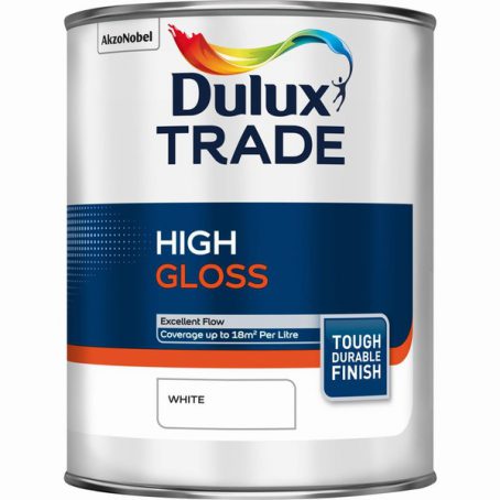 DULUX TRADE GLOSS PURE BRILLIANT WHITE OIL BASED 1L