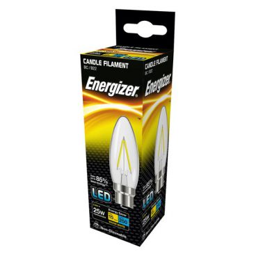 Energizer – Clear Candle Warm White – 25W BC