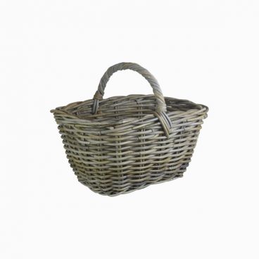 RATTAN KINDLING BASKET GREY*