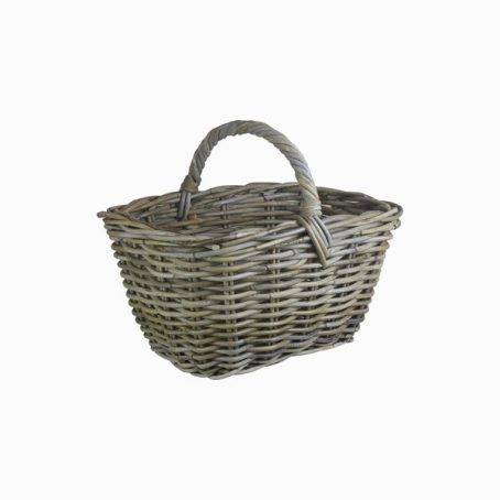 RATTAN KINDLING BASKET GREY*