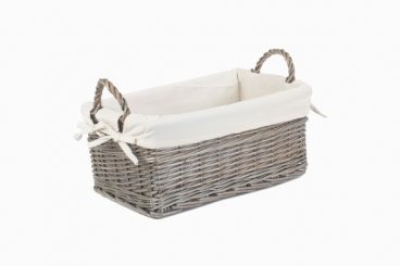 SHALLOW ANTIQUE WASH LINED BASKET SML