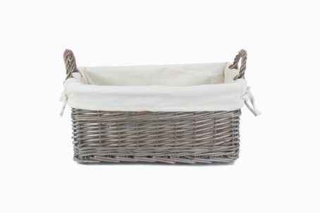 SHALLOW ANTIQUE WASH LINED BASKET SML - Image 2