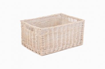 WHITE WASH WILLOW STORAGE BASKET XL