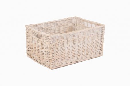 WHITE WASH WILLOW STORAGE BASKET XL