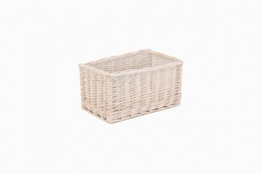 WHITE WASH WILLOW  STORAGE BASKET SML