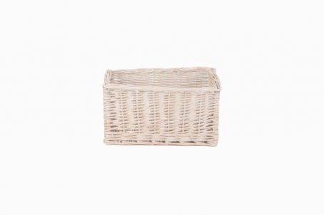 WHITE WASH WILLOW  STORAGE BASKET SML - Image 2