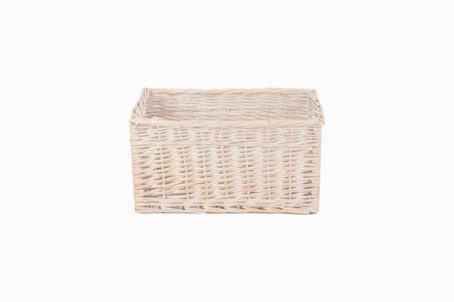 WHITE WASH WILLOW STORAGE BASKET MED - Image 2