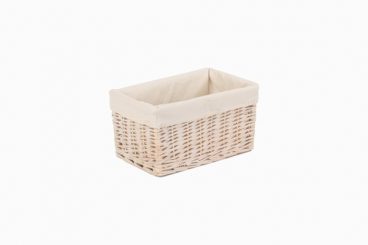 WHITE WILLOW STORAGE BASKET LINED