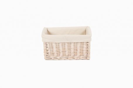 WHITE WILLOW STORAGE BASKET LINED - Image 2