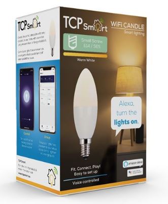 TCPSmart – WiFi Warm White Candle Bulb – 40W SES/E14