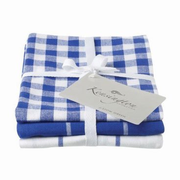 Stow Green – Tea Towel Kensington Flat Cotton Blue – 3Pack