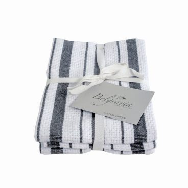 Stow Green – Tea Towel Belgravia Basket Weave Grey – 2Pack