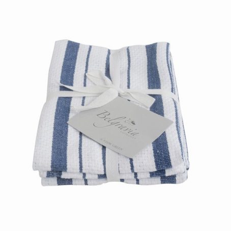 Stow Green - Tea Towel Belgravia Basket Weave Blue - 2Pack