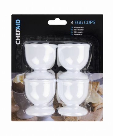 EGG CUPS PLASTIC WHITE 4PK