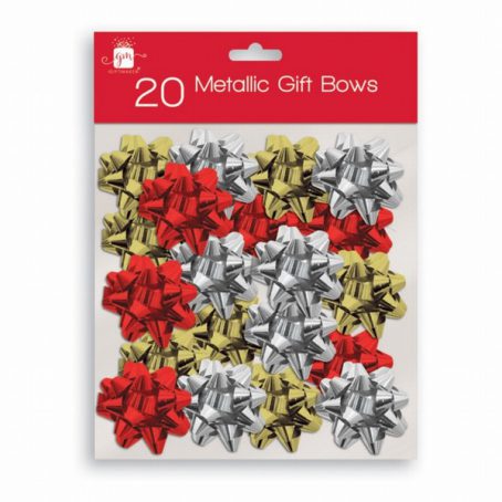 XMAS24 BOWS METALLIC  GOLD/RED/SILVER