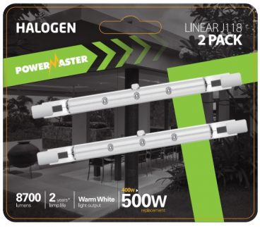 PowerMaster – R7 Halogen Tube 2 Pack – 400W 118mm