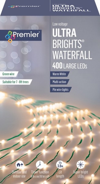 Premier – 400 LED Waterfall Lights Warm 2.5M