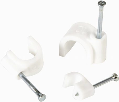 CABLE CLIPS ROUND 4MM WHITE PK20