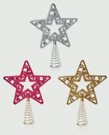TREE TOPPER STAR GOLD/RED