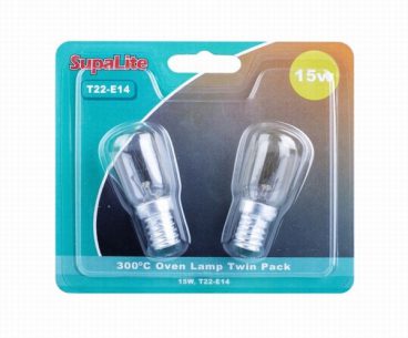 SupaLite 15W Oven Lamps For Upto 300 Degrees T22-E14 PK2