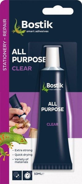 BOSTIK A/P CLEAR CARDED 50ML