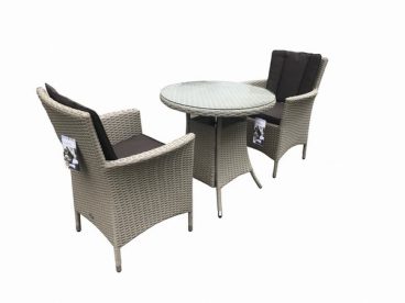 Portofino Bistro Set with Black Cushions